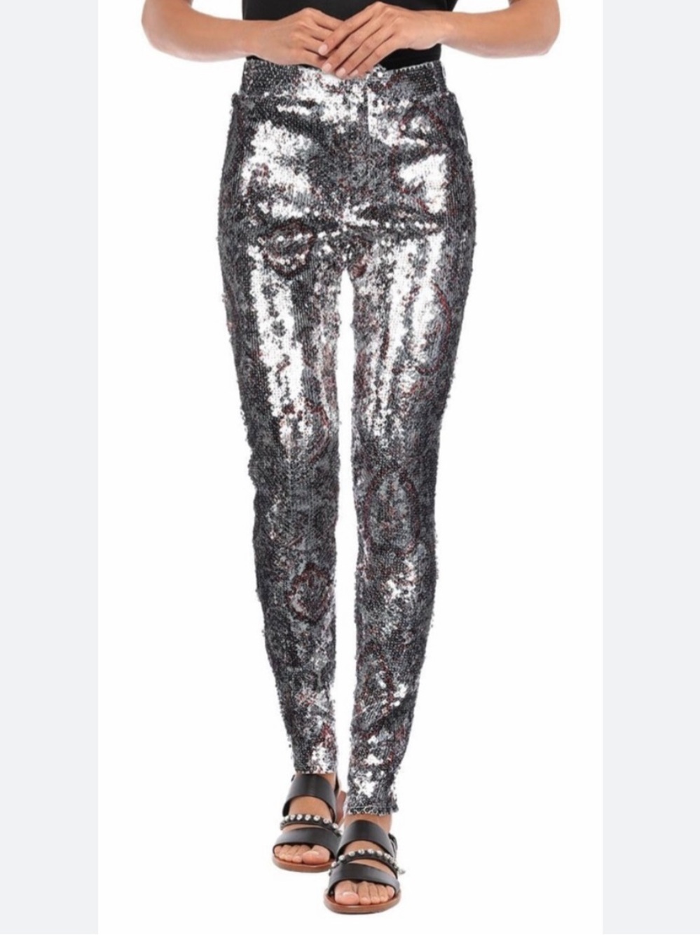 Isabel Marant Silver Sequin Skinny Pants